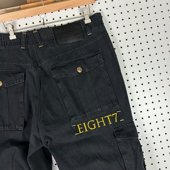 Eight 732 Y2K Baggy Pants 40x34 Black Cargo Gothic Streetwear Skate Wide Leg 90s - Picture 6 of 8